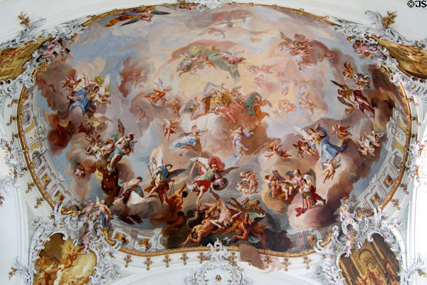 Last Judgment ceiling fresco by Johann & Franz Zeiller at Ottobeuren Abbey. Ottobeuren, Germany.