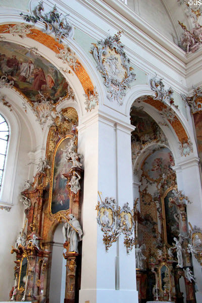 Typical baroque ornamentation at Ottobeuren Abbey. Ottobeuren, Germany.