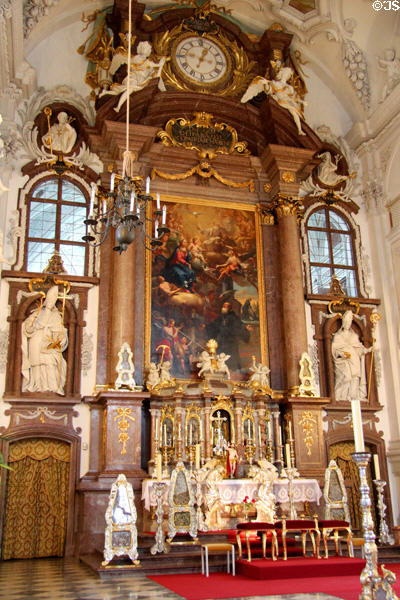 Baroque alter of St Benedict church at Benediktbeuern Abbey. Germany.