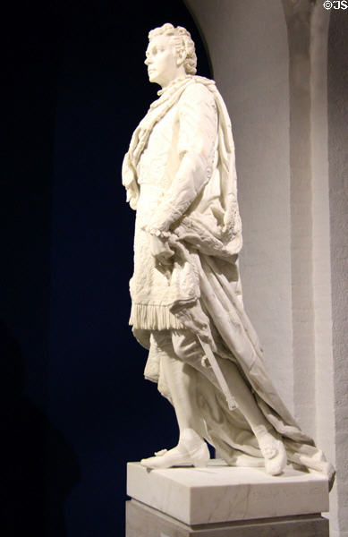 Marble statue of King Ludwig II (1870) by Friedrich Ochs after original by Elisabeth Ney at King Ludwig II Museum. Chiemsee, Germany.