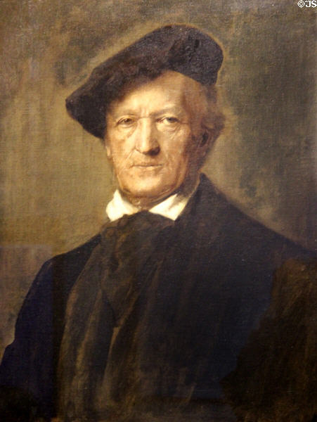 Photo portrait of Richard Wagner (1846) by Franz Hanfstaengl at King Ludwig II Museum. Chiemsee, Germany.