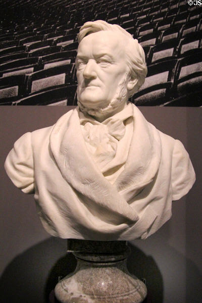 Richard Wagner marble bust (c1865) by Caspar Ritter Von Zumbusch at King Ludwig II Museum. Chiemsee, Germany.
