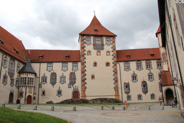 Hohes Schloss zu Füssen courtyard. Füssen, Germany.