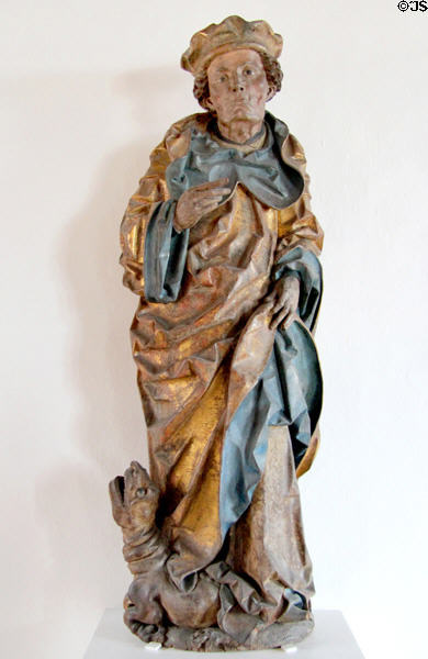 St Mang (Magnus) statue (1510-20) by Lux Maurus in State Gallery at Hohes Schloss zu Füssen. Füssen, Germany.