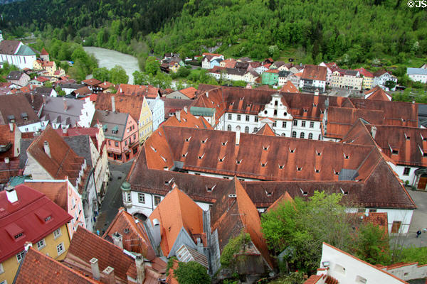 Overview of Kloster (Monastery) St Mang containing Museum of City of Füssen. Füssen, Germany.