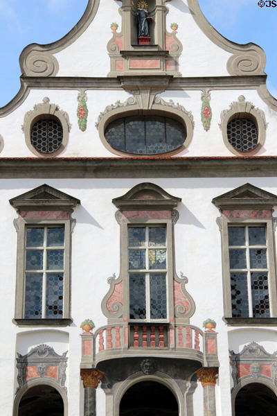 Baroque facade of Museum of City of Füssen at Kloster St Mang. Füssen, Germany.