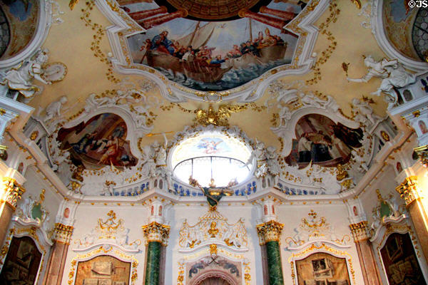 Imperial Hall located across from entrance to monastery & designed to display size & power of monastery to rest of world at Museum of City of Füssen in Kloster St Mang. Füssen, Germany.