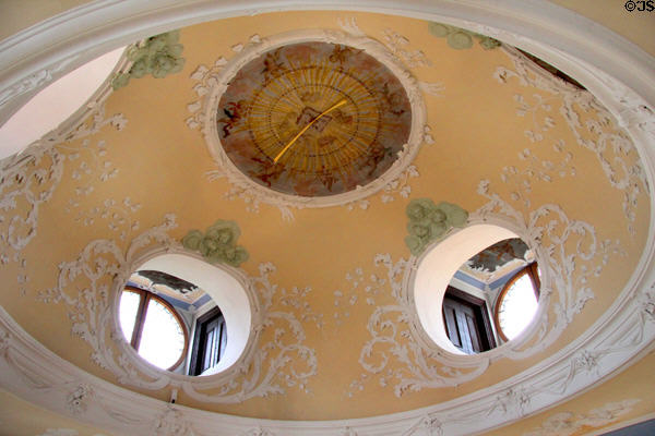 Cupola in Colloquium, used as study, reading & meeting room at Museum of City of Füssen in Kloster St Mang. Füssen, Germany.