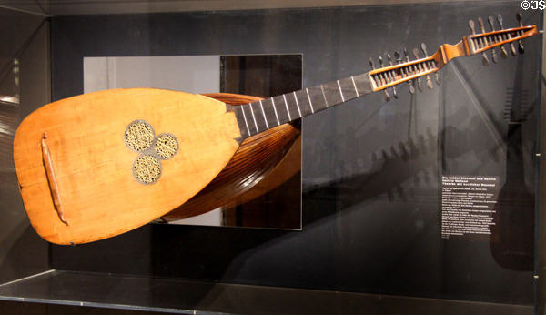 Lute (17thC) by brothers Giovanni & Basillio Smit at Museum of City of Füssen in Kloster St Mang. Füssen, Germany.