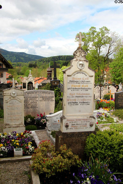 Cemetery of St Aegidius parish church. Gmund am Tegernsee, Germany.