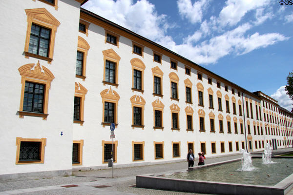 Kempten Residenz (1651 -1743), the first monumental baroque monastery to be built in Germany after 30 Years War. Kempten, Germany. Style: Baroque. Architect: Michael Beer & Johann Serro.