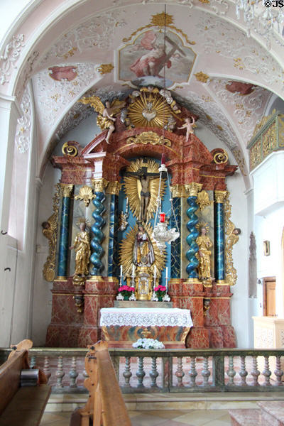 Baroque altar of Church of Sts Peter & Paul. Mittenwald, Germany.