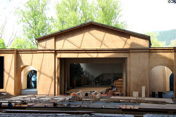 Passion Play stage at Oberammergau theater. Oberammergau, Germany.