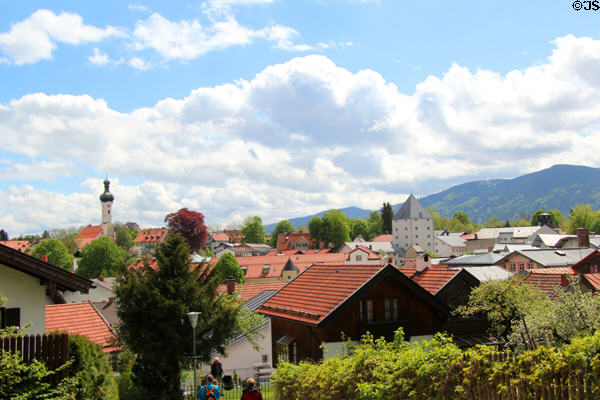 Overview of town of Bad Tölz. Bad Tölz, Germany.