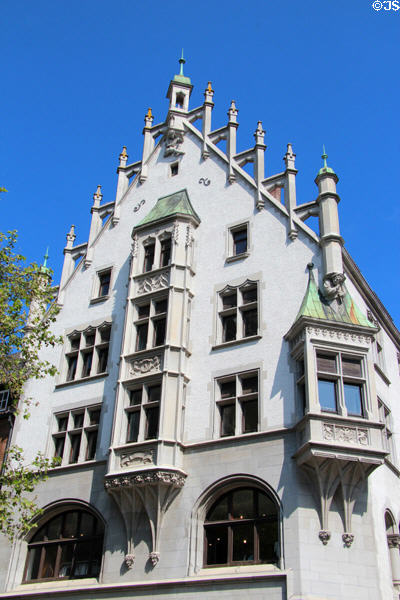 Heritage Germanic-style building (1839) on Münsterplatz. Ulm, Germany.