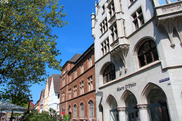 Streetscape along Münsterplatz in Market Area. Ulm, Germany.