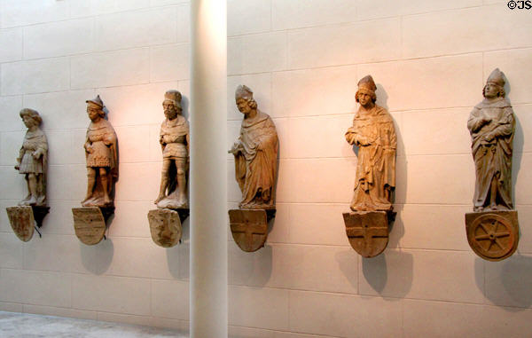 Sculptures of regional officials (1417-30) by Meister Hartman plus other from old city hall at Ulmer Museum. Ulm, Germany.