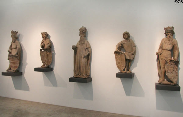 Sculptures of five regional officials (1427-33) by Hans Mulscher from old city hall at Ulmer Museum. Ulm, Germany.