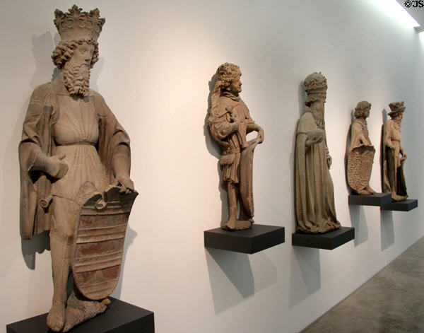 Sculptures of five regional officials (1427-33) by Hans Mulscher from old city hall at Ulmer Museum. Ulm, Germany.