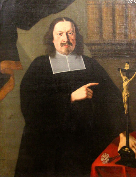 Portrait of minister preacher Elias Veiel (1672) by Joseph Arnold at Ulmer Museum. Ulm, Germany.