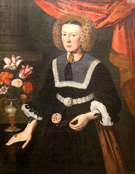 Portrait of Anna Maria Veiel wife of Elias (1672) by Joseph Arnold at Ulmer Museum. Ulm, Germany.