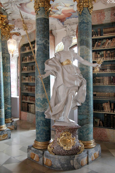 One of the statues depicting academic & religious virtues in library at Kloster Wiblingen. Ulm, Germany.