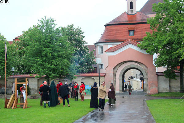 Medieval reenactment on grounds of Kloster Wiblingen. Ulm, Germany.