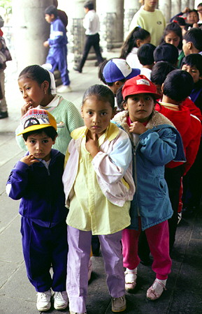 Children touring Government Palace in Quito. Ecuador.