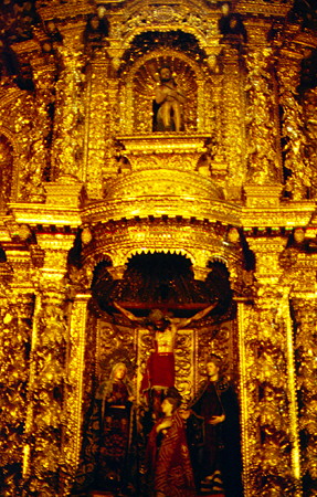 Approximately seven tons of gold was used to decorate the interior of La Compañía Church in Quito. Ecuador.
