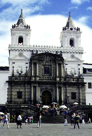 Oldest church in Quito, San Francisco Monastery. Ecuador.
