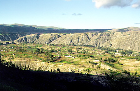 Scenic landscape on the road to Riobamba. Ecuador.
