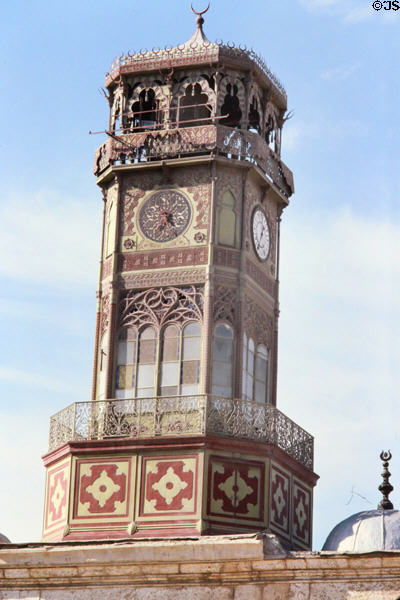 Clock tower of Alabaster Mosque in Cairo. Egypt.