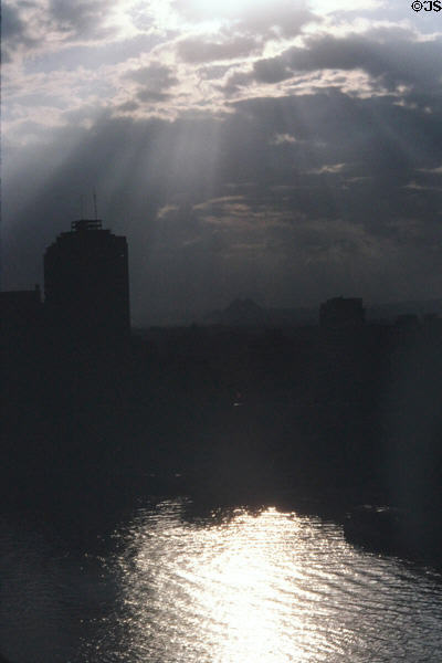 Cloud formations over Nile River in Cairo. Egypt.