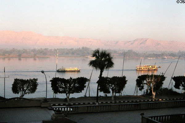 Valley of the Kings seen across Nile River from Luxor. Egypt.