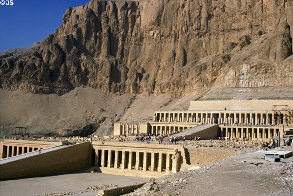 Great Temple of Deir el-Bahri commemorates Queen Hatshepsut (18th Dynasty) in Thebes. Egypt.