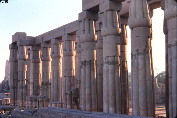 Papyrus-style columns at Temple of Karnak. Egypt.