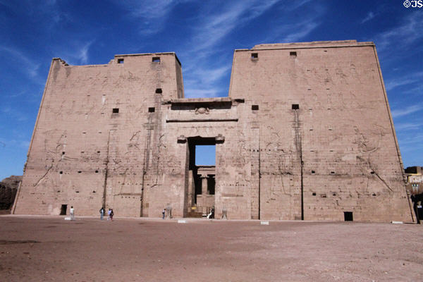 Temple of Horus (237-231 BCE), dedicated to the sun god, in Edfu. Egypt.
