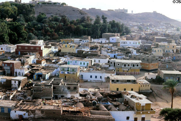 Houses in hills at Aswan. Egypt.