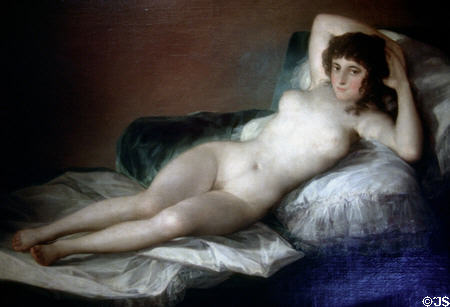 Naked Maja painting by Francisco de Goya y Lucientes in Prado Museum. Madrid, Spain.