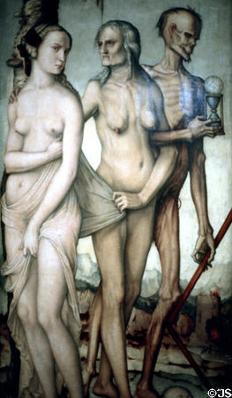 Aging & Death painting (1541-4) by Hans Baldung called Grien in Prado Museum. Madrid, Spain.