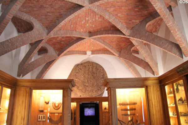 Unique brick ceiling at Museum of America. Madrid, Spain.