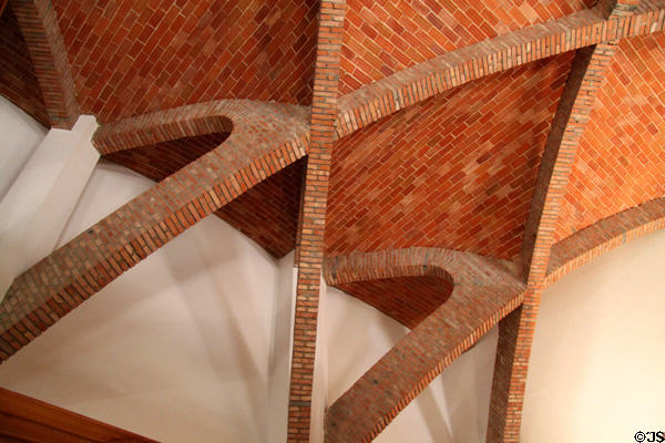 Unique brick ceiling at Museum of America. Madrid, Spain.