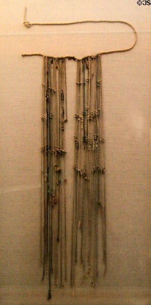 Incan cord khipu (quipu) used for numeric record keeping (1400-1550) from Peru at Museum of America. Madrid, Spain.