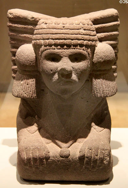 Aztec stone god of water (1350-1521) from Mexico at Museum of America. Madrid, Spain.