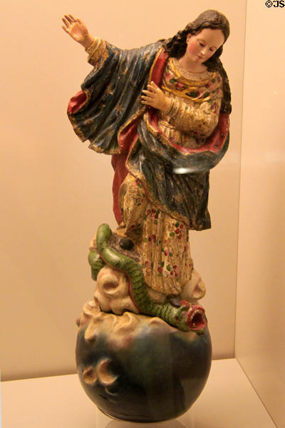 Virgin of the Apocalypse carving (18thC) from Ecuador at Museum of America. Madrid, Spain.