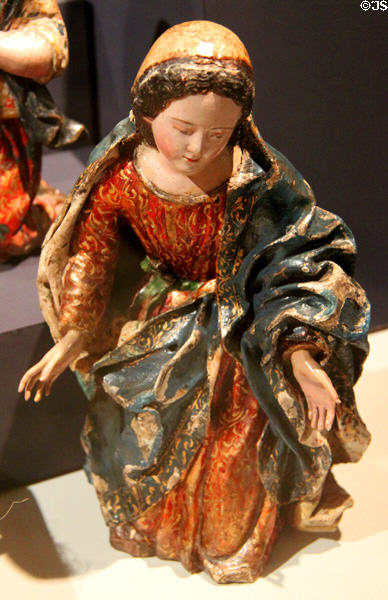 Nativity Virgin wood carving (18thC) from Ecuador at Museum of America. Madrid, Spain.