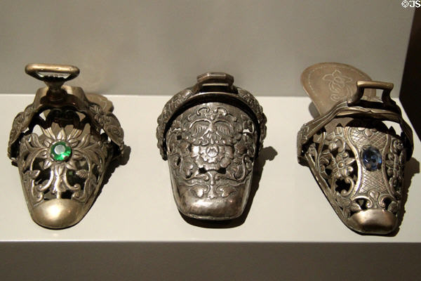 Silver woman's stirrups (18thC) from Peru at Museum of America. Madrid, Spain.