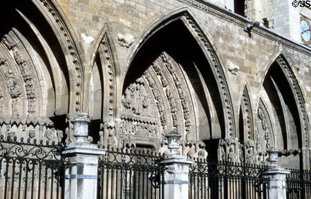 Portals of Cathedral Santa Maria. Leon, Spain.