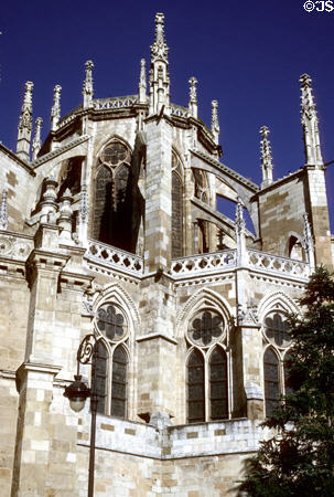 Gothic exterior of ambulatory of Cathedral Santa Maria. Leon, Spain.