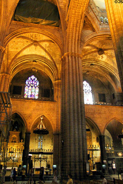 Interior of Barcelona Cathedral. Barcelona, Spain.